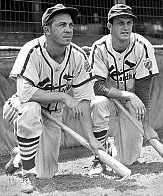 Cardinals Johnny Hopp and Stan Musial
